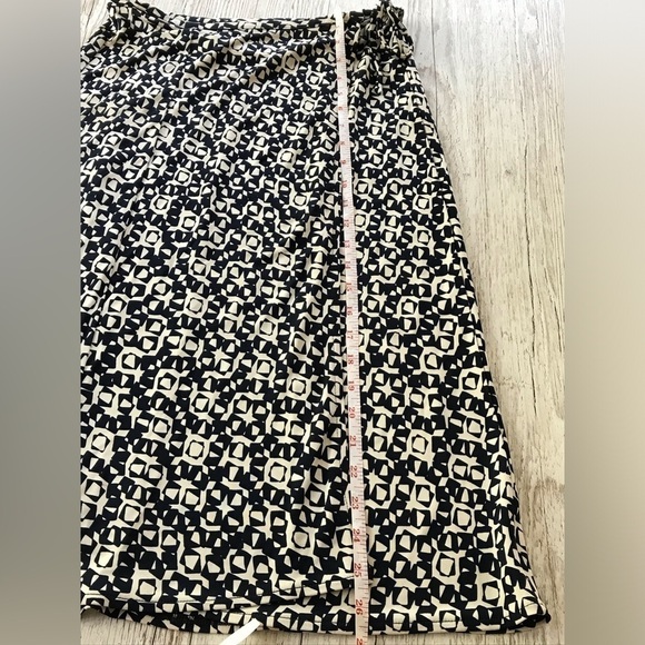 Sigrid Olsen Vintage Wrap Skirt Navy / Cream Geometric Print size M - Picture 6 of 12